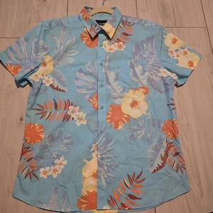 Vibrant Floral Men's Button Down Shirt